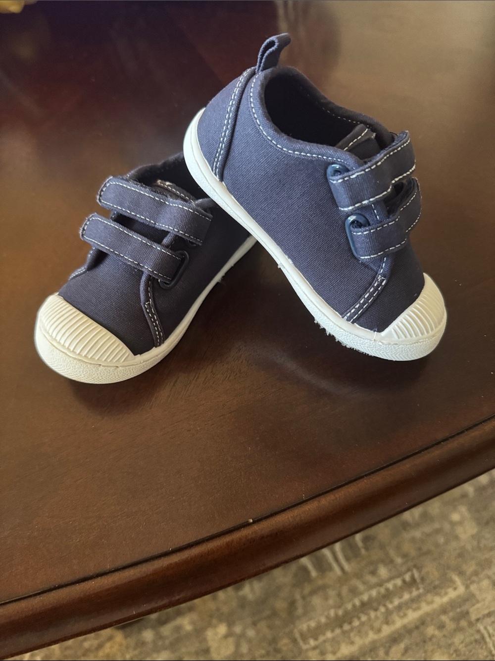 jumping beans Navy Canvas Kids Sneakers with White Soles